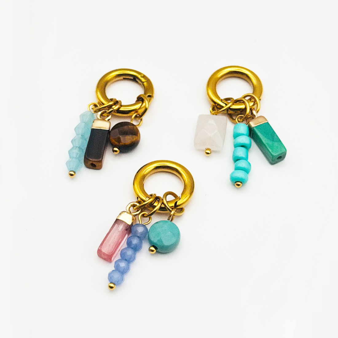 Charm Tiger Eye & Aqua