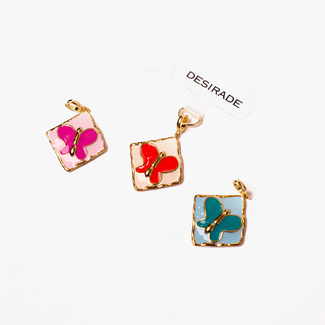 Butterfly Blush: Adaptor + Charm Fluture Roz – 18K Edition