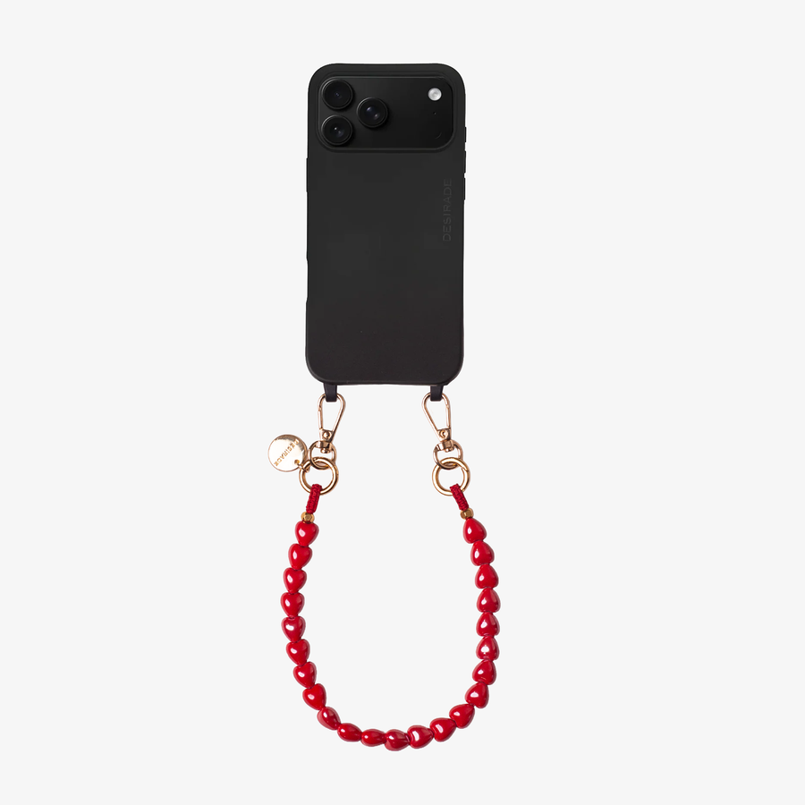AMORE – Laccetto per telefono con cuori in ceramica 32cm