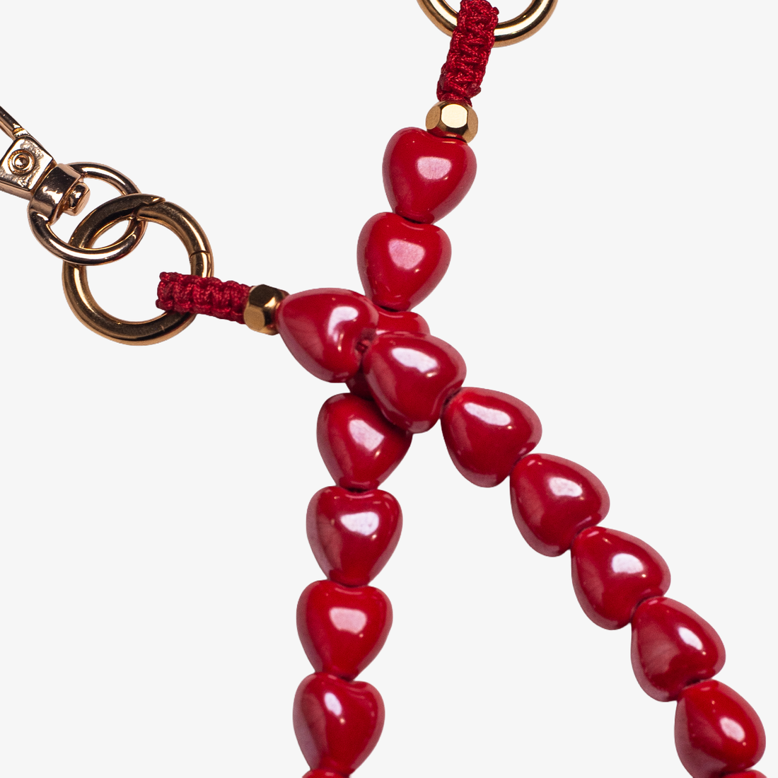 AMORE – Phone strap with ceramic hearts 32cm