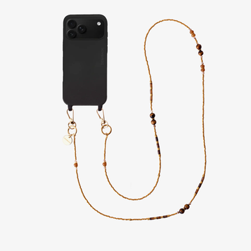 MOCHA GLOW – Crossbody din pietre naturale pentru telefon 120 cm