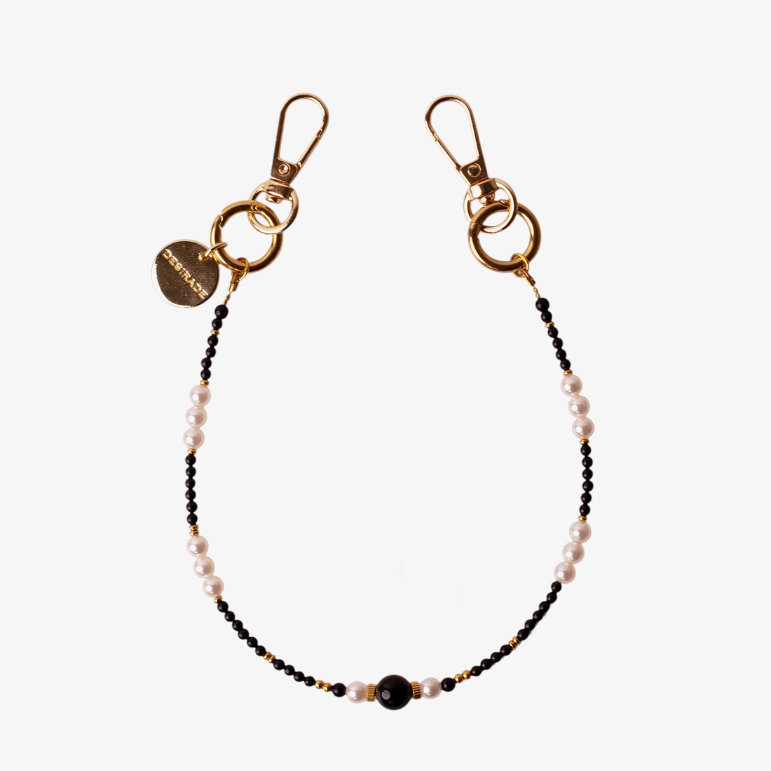 PEARL NOIR – Strap din pietre naturale pentru telefon 32cm