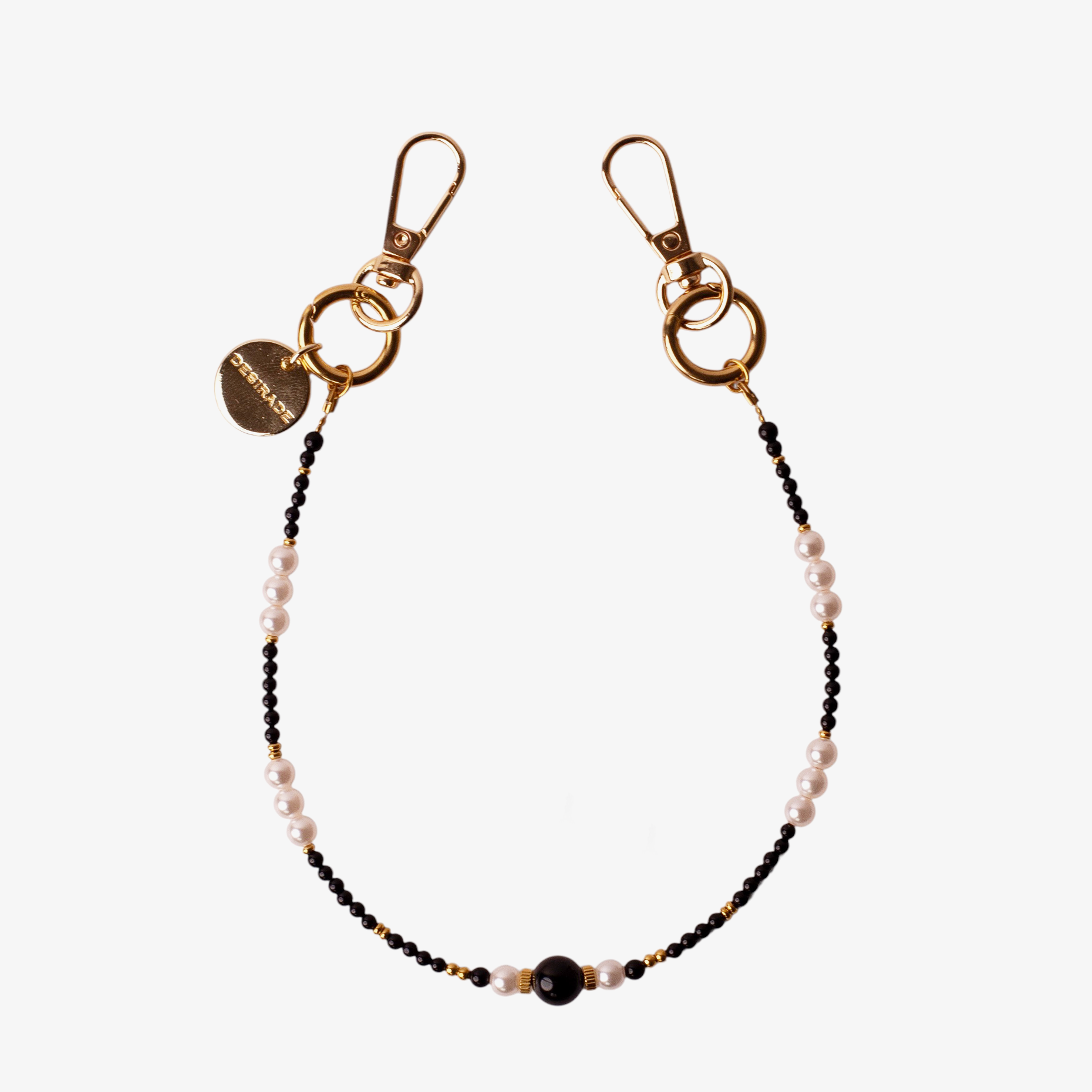 PEARL NOIR – Strap din pietre naturale pentru telefon 32cm