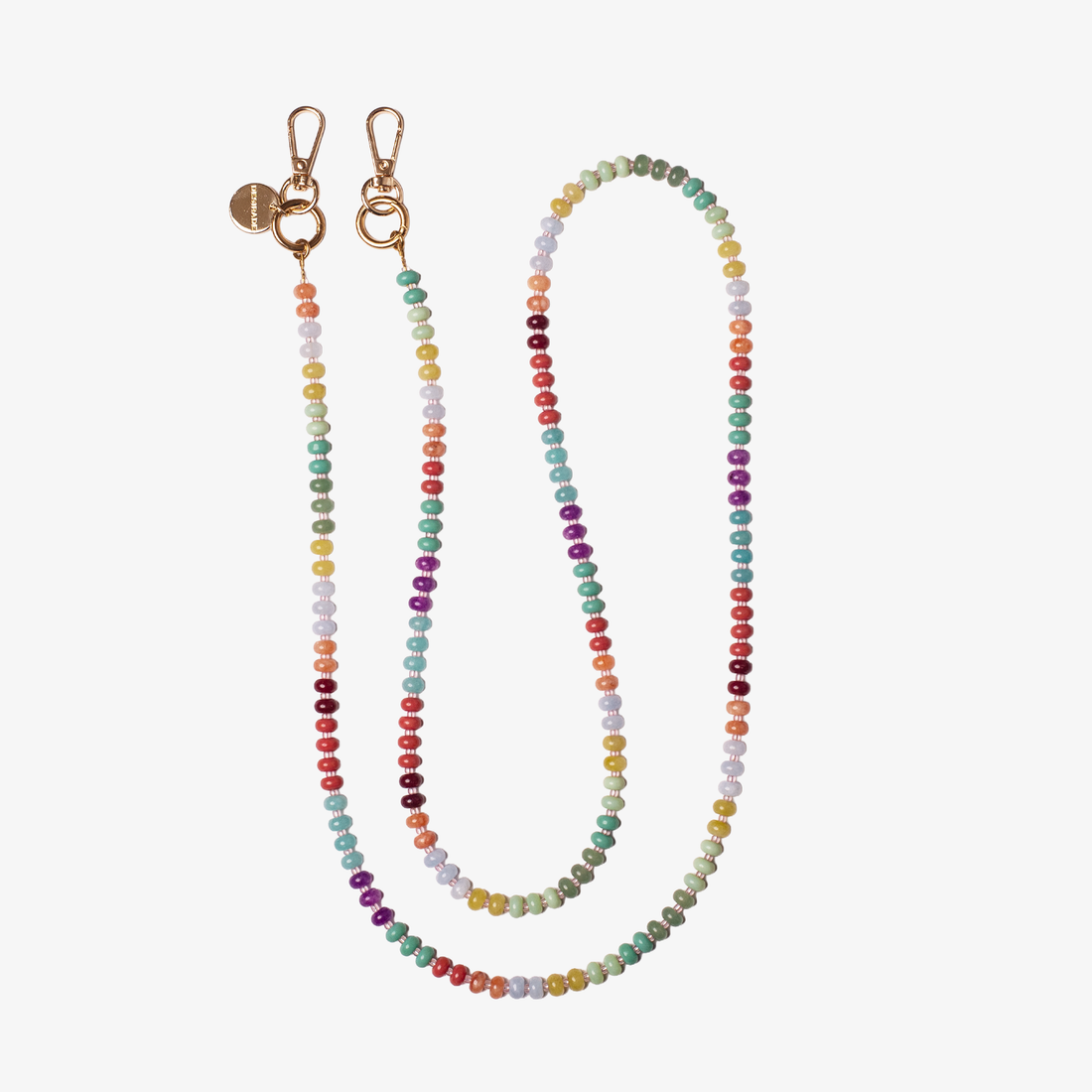 VIA DEI COLORI – Crossbody phone strap made of natural stones 120cm