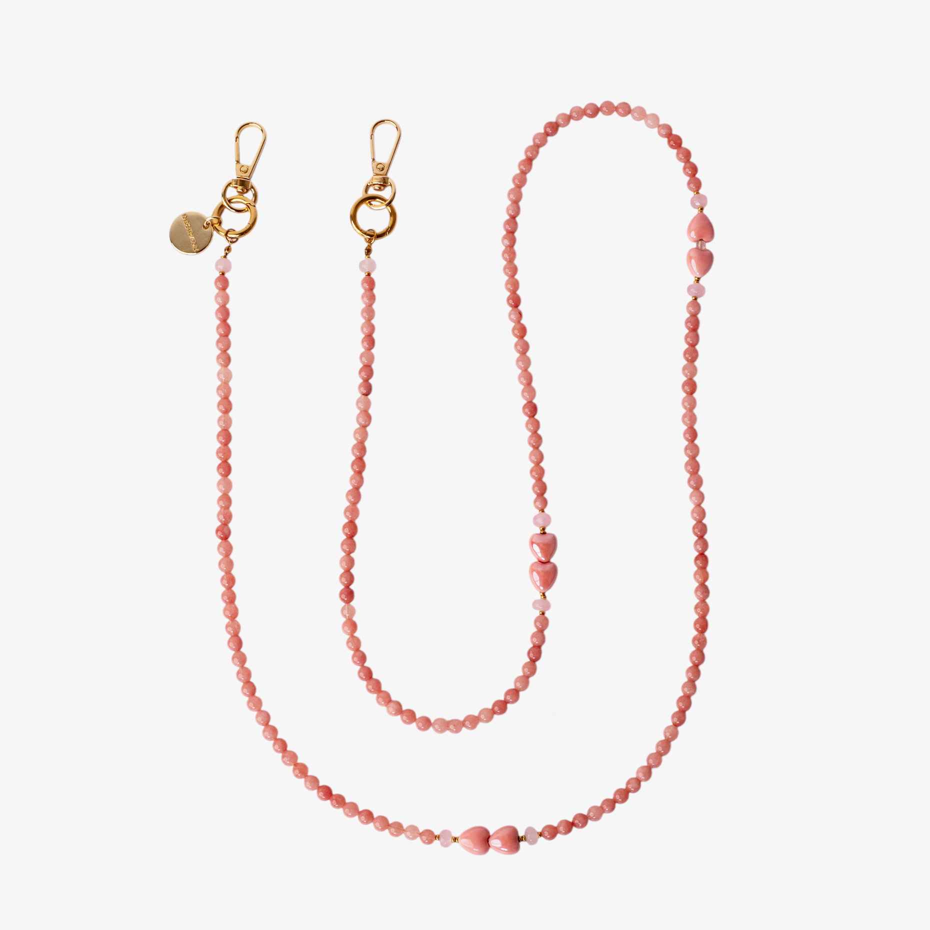 ROSA SOAVE – Crossbody din pietre naturale pentru telefon 120 cm