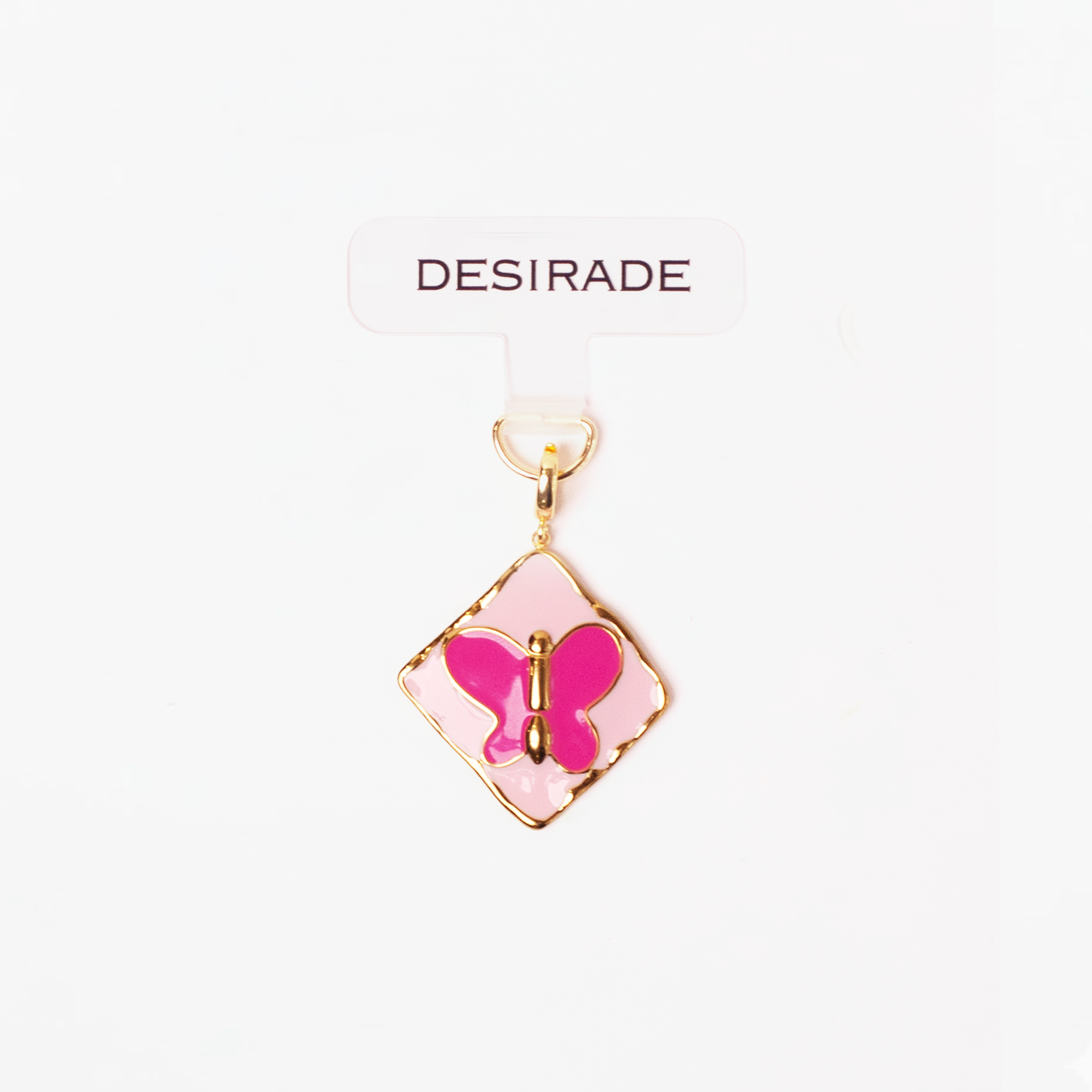 Butterfly Blush: Adaptor + Charm Fluture Roz – 18K Edition